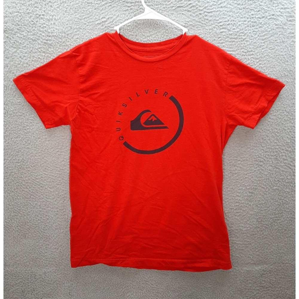Quiksilver Shirt Adult Medium Red Surfer Skater Thrasher BMX Grunge Mens M
